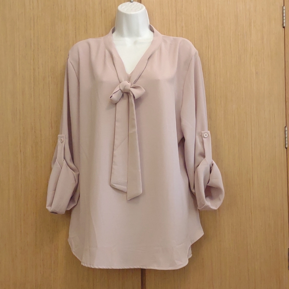 +SZ Moyabo SZ 2XL LS Light Lavender Top with a Bow